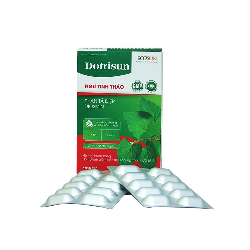 [NEW] Hộp 20 viên uống Dotrisun – Tiêu trĩ nhuận tràng, hỗ trợ giảm các triệu chứng của bệnh trĩ, ngăn ngừa táo bón | Thế Giới Skin Care