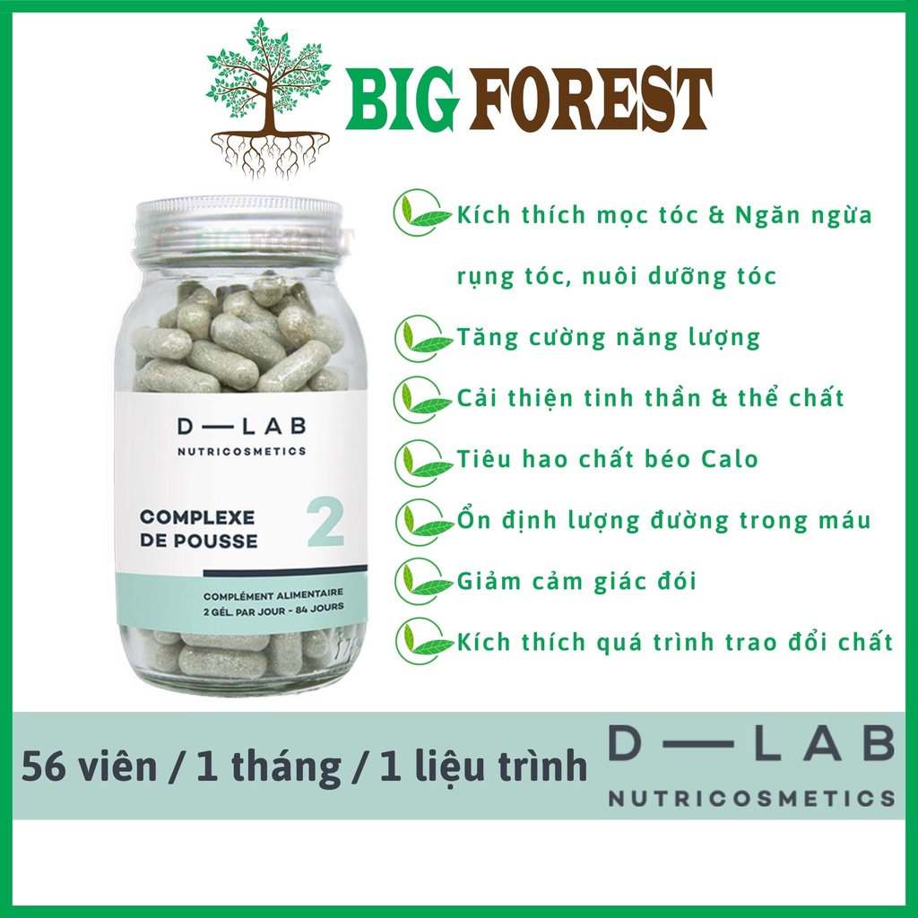 Viên uống mọc tóc, Nuôi dưỡng tóc, Ngăn ngừa rụng tóc - Complexe de Pousse - Hair Growth Complex [D-LAB Pháp]
