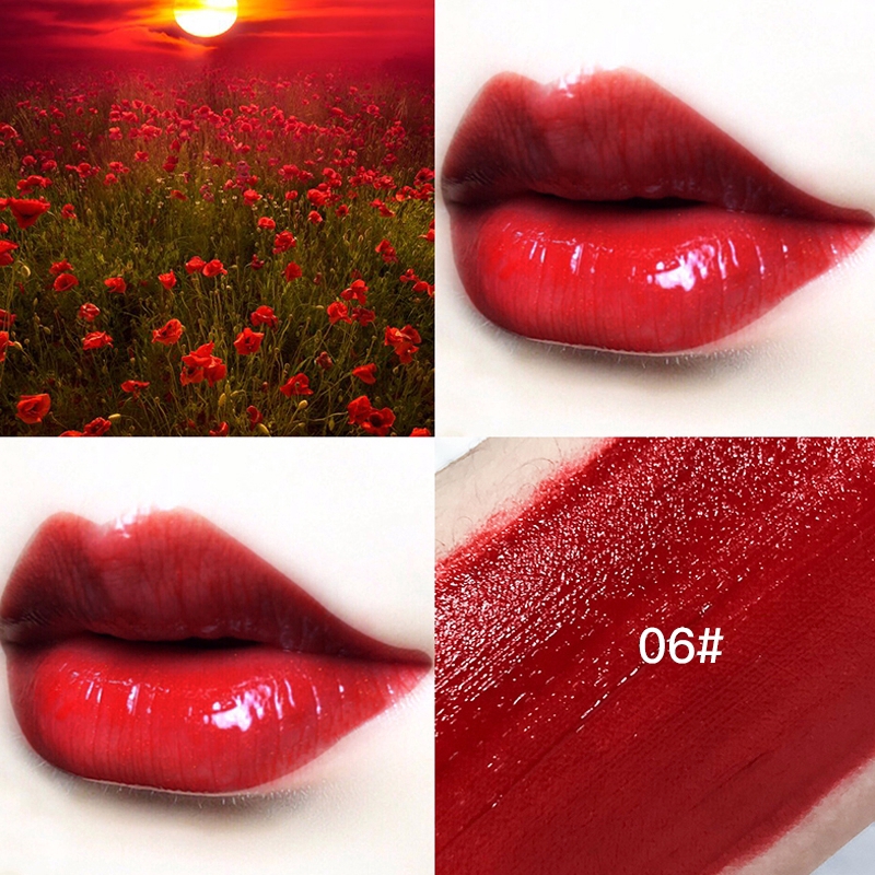 【TGS】(Son bóng)Lips Makeup Liquid Lipstick Mirror Surface Lip Gloss Tint Lasting Moisturizing Non-stick Cup Lip Glaze