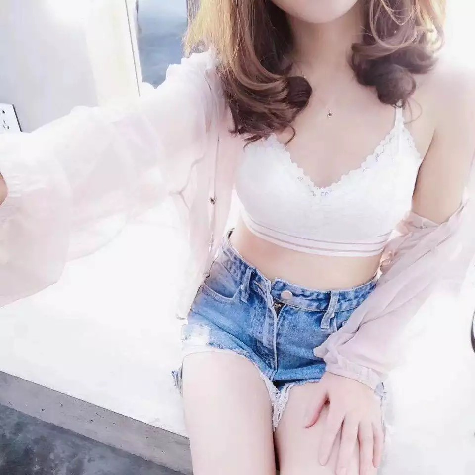 Áo lót bralette ren hoa phối viền sọc mouse mõng cài sau 3 móc khoá 835