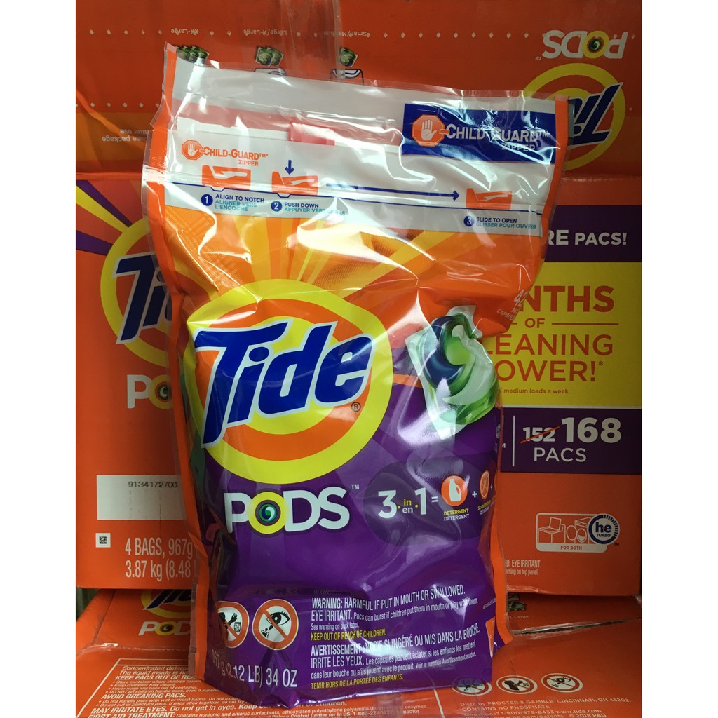 Viên giặt Tide Pods bịch 42 viên Mỹ 967g