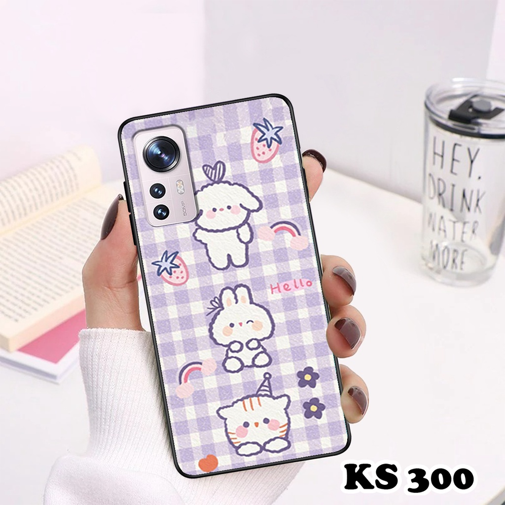 Ốp lưng Xiaomi 12 - Xiaomi 12S - Xiaomi 12 Lite - Ốp in hình gấu &amp; thỏ đang yêu - Lưng nhám viền TPU cao cấp