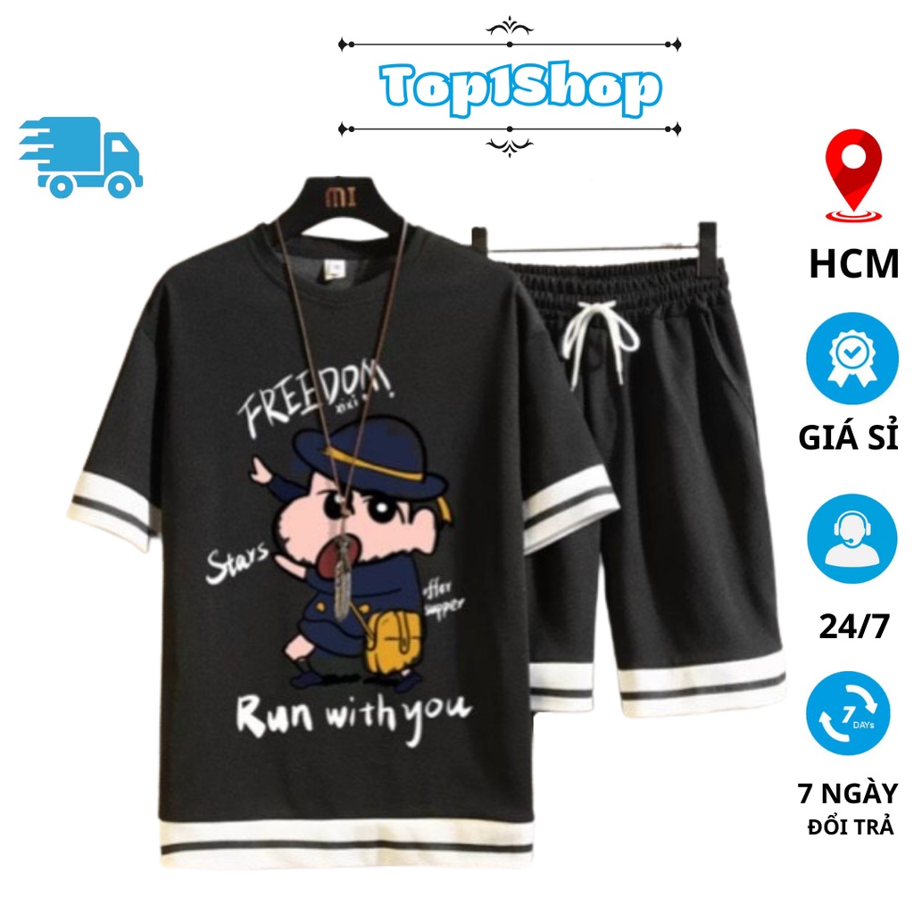 Đồ bộ hè nam thể thao Freedom cậu bé siêu hot gồm áo thun và quần đùi mát mẻ
