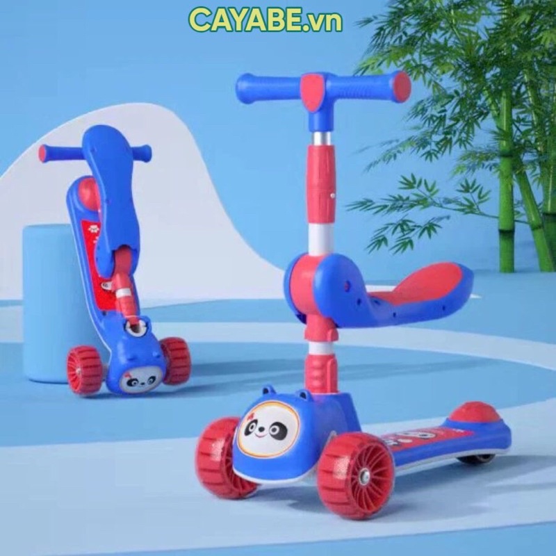 [CAYABE]: Xe scooter - xe chòi chân 2 trong 1 CAYABE heo Peppa, gấu Bear, phi thuyền, công chúa có đèn cho bé