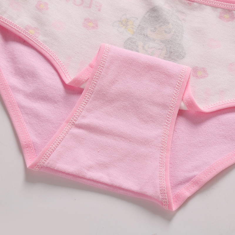 SMY Set 4 quần lót cotton mềm mại thoáng khí in họa tiết hoạt hình đáng yêu chất lượng cao dành cho bé gái 2-12 tuổi