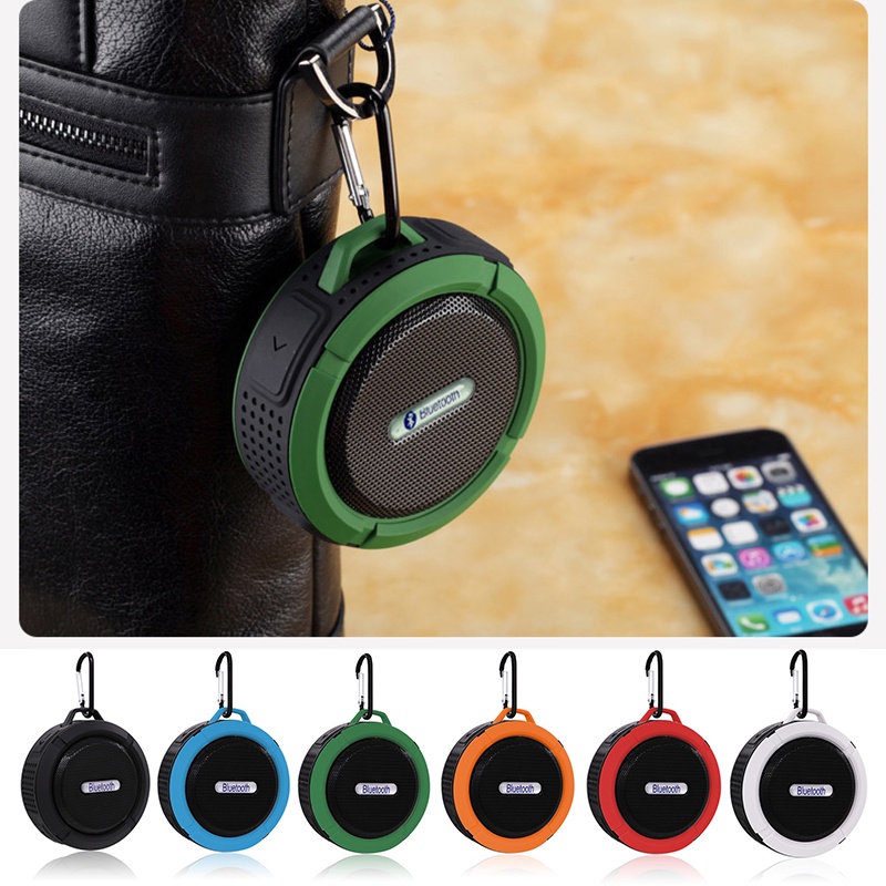 ECSG Waterproof Bluetooth Speaker Big Suction Cup Outdoor Sports Mini TF Music Player