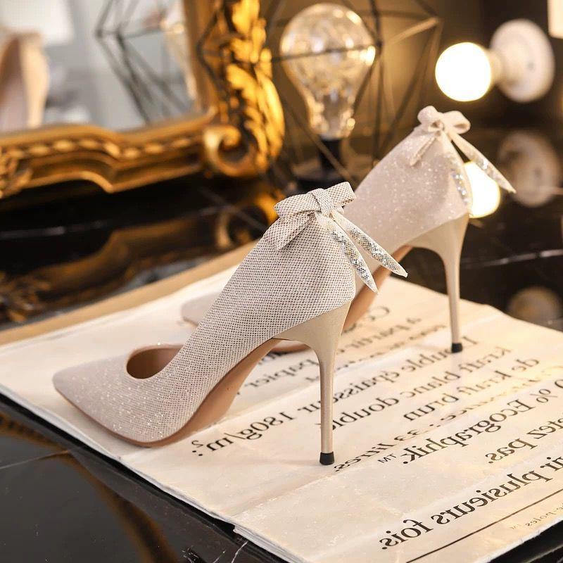 Giày cao gót mũi nhọn thời trang xuân thu Pháp 2021 sành điệu