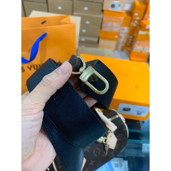 Túi xách đeo chéo da thật cao cấp - Túi L.V trống hoa nâu size 20cm fullbox