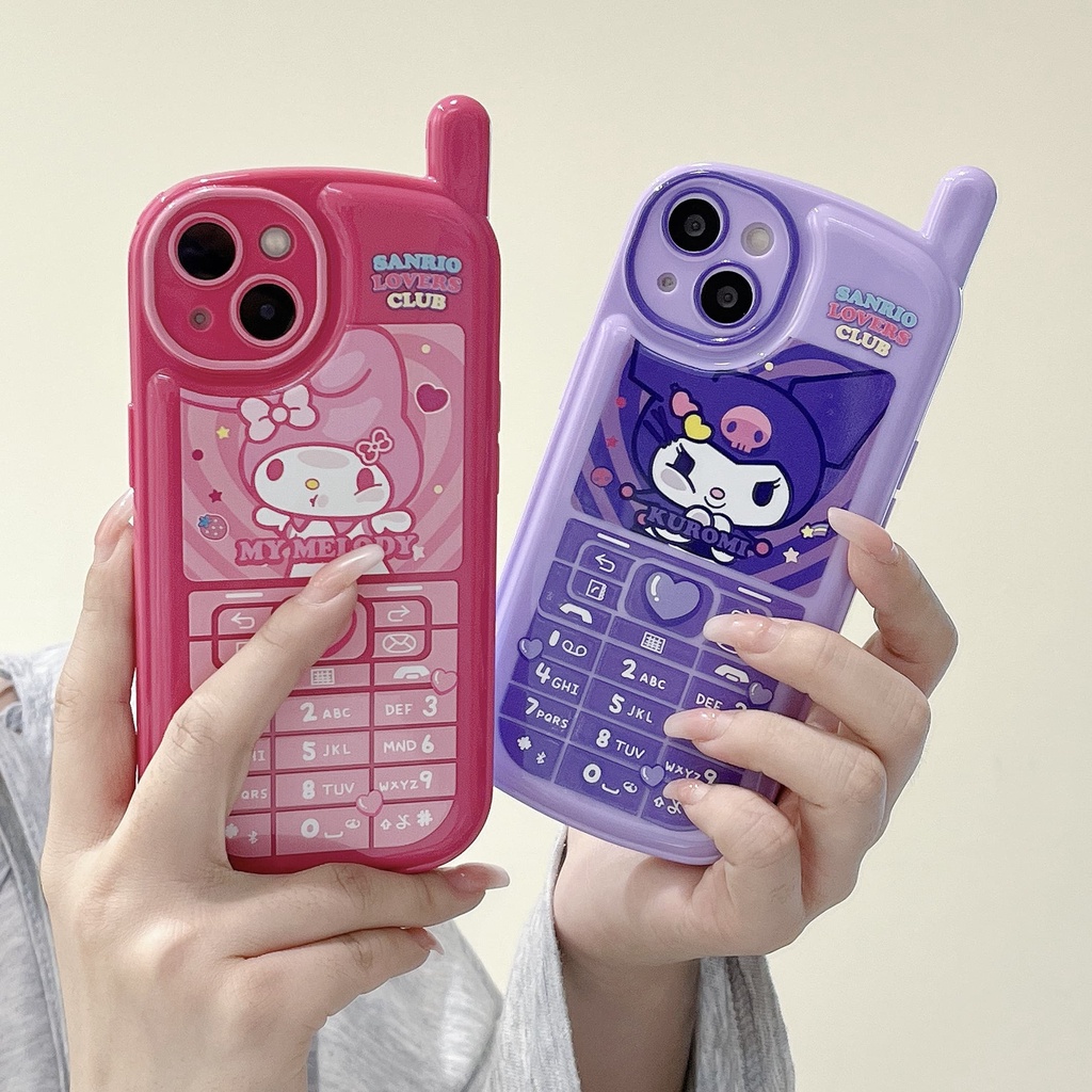 Ốp Điện Thoại Chống Sốc Họa Tiết Kuromi Melody Cho iPhone 14 / 13 / 12 / 11 / X