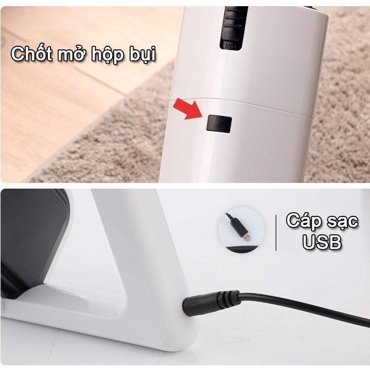 Máy hút bụi cầm tay không dây AIKESI model AKS-8001C công suất 12W, máy hút bụi cầm tay mini lực hút 3500Pa siêu mạnh. | BigBuy360 - bigbuy360.vn
