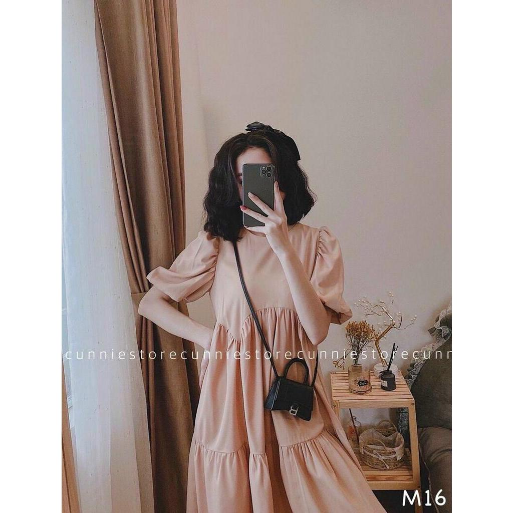 váy xoè dáng dài tiểu thư cổ tròn nhiều màu nên dáng siêu xinh