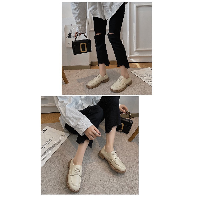 Giày Lười Da Đế Dày Thời Trang Hàn Quốc 2022 Cho Nữ