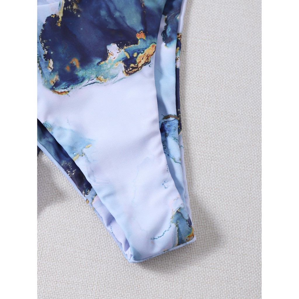 Set đồ bơi S.H.E.I.N 2 mảnh kèm khăn họa tiết vân đá co giãn | BigBuy360 - bigbuy360.vn