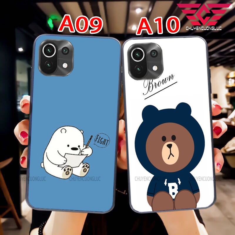 Ốp lưng Xiaomi mi 11 gấu dễ thương mặt sau ép kính chống bể