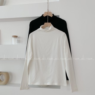 Áo thun lạnh trơn cổ leo basic có lớp lót bông mỏng