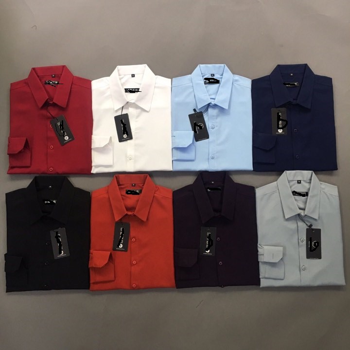 Áo sơ mi nam cotton trơn đủ màu tay dài, áo somi nam dài tay