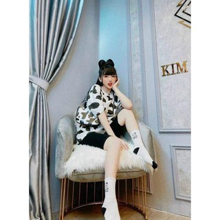 Set Bò Sữa Quần Ngố🍁Bộ Quần Legging Lửng kèm áo thun tay lỡ form rộng🍁