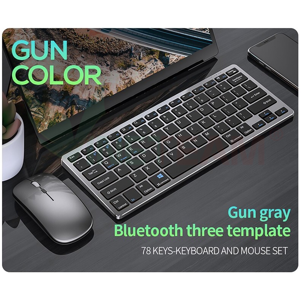Bàn phím và chuột không dây VINETTEAM KB-1,Kết nối 2.4G ,Bluetooth 5.0 mini cho điện thoại,ipad,laptop, macbook... -4741