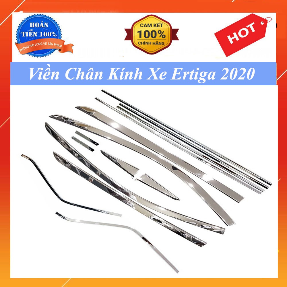 Nẹp Chân Kính ,Viên Cong Kính Inox Cho Xe Ertiga, XL7 2019 2020 2021