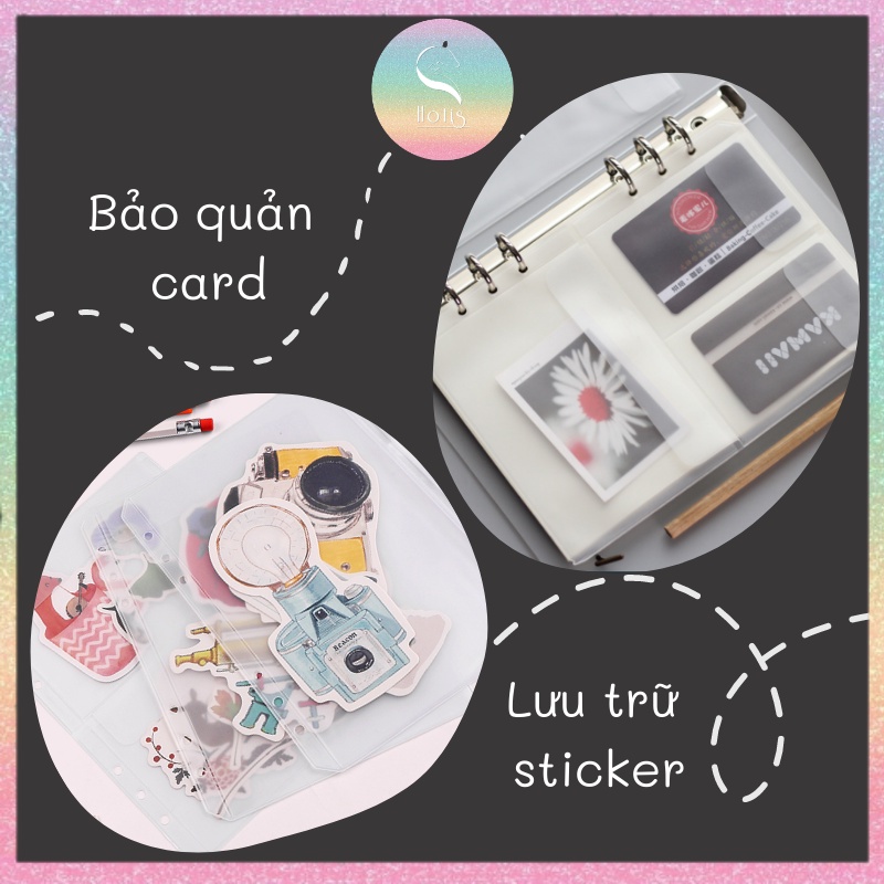 [HOTIS] Sheet PVC đựng card, sticker cho binder A6/ A5/ B5/ A4