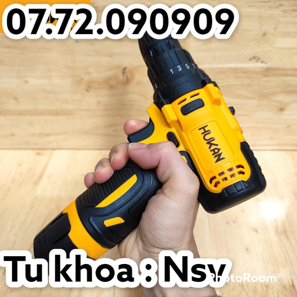 Nsv Máy khoan pin 12v HUKAN F5 bắn vít không dây kèm 2 pin 1 sạc