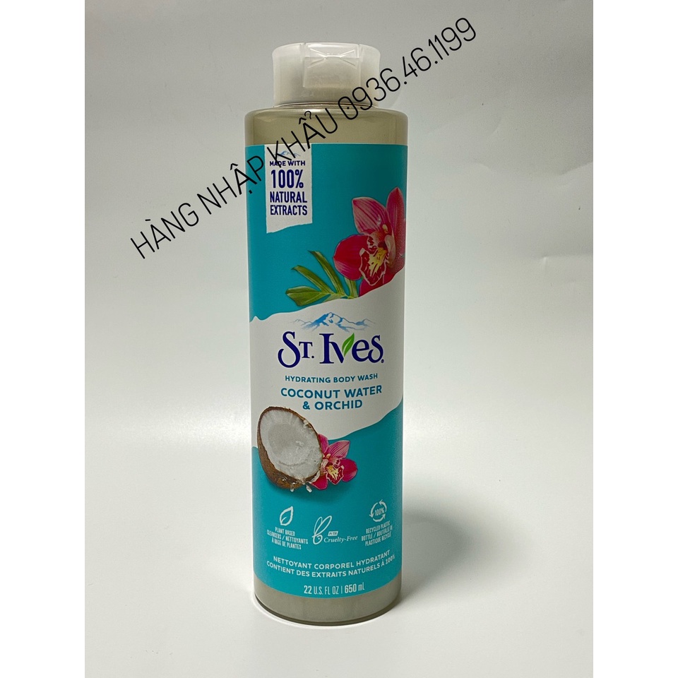 (Chính Hãng)Chai Sữa tắm ST. IVES BODY WASH dưỡng da và tẩy tế bào chết 650m-Mỹ-USA