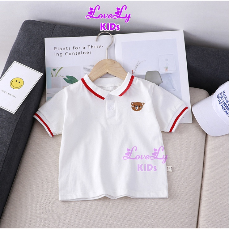 Áo polo cho bé trai chất thun cotton có cổ đủ size phong cách Hàn Quốc - LoveLy Shop