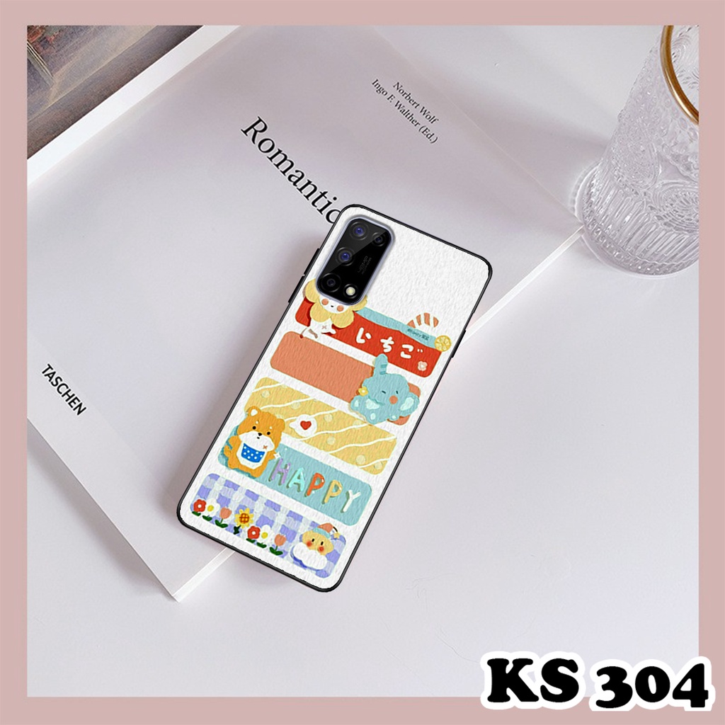 Ốp lưng Oppo Realme V5 5G - Ốp Oppo in hình Gấu&amp;Thỏ siêu xinh - Lưng nhám viền TPU