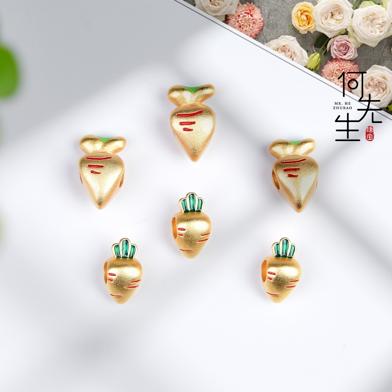 Hạt Xỏ Màu Trơn Hình Cà Rốt Dùng Làm Trang Sức DIY