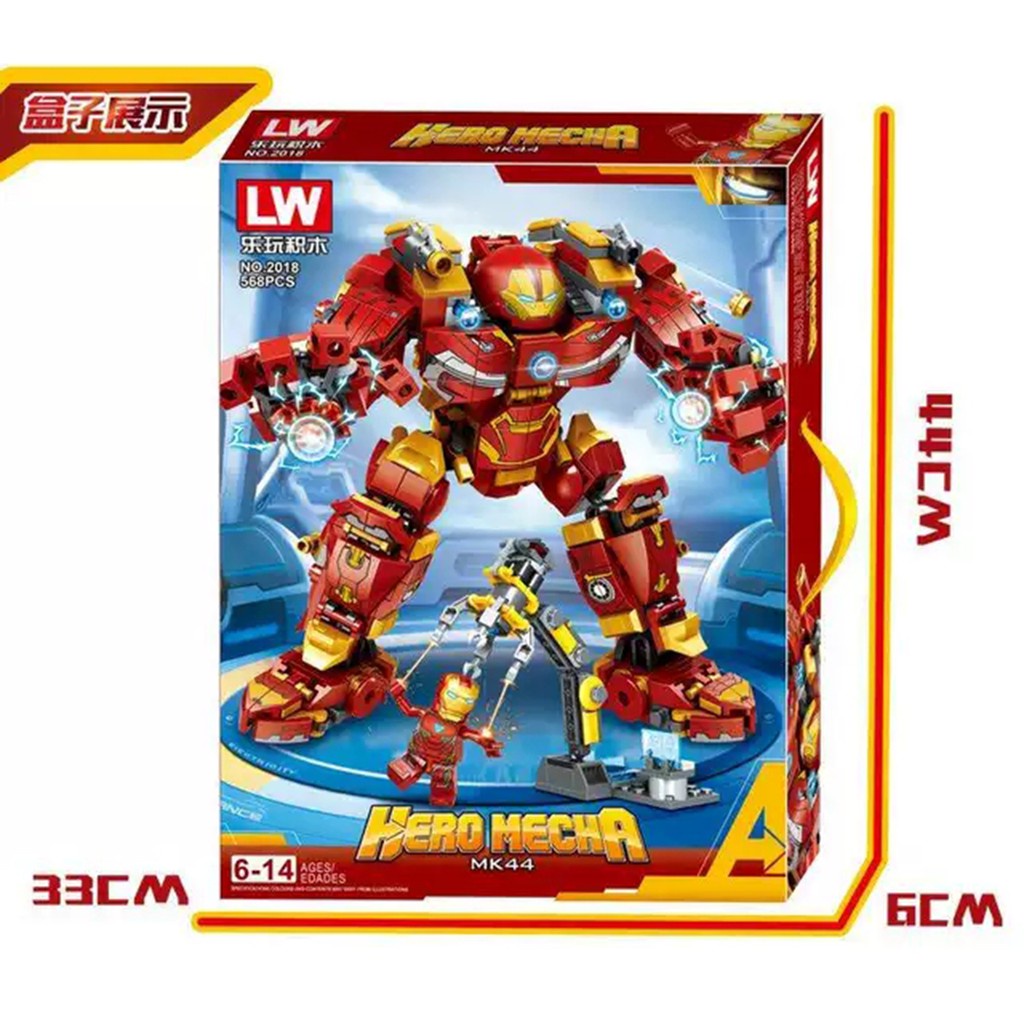 Đồ chơi xếp hình lego Hulkbuster Iron man lắp ráp mô hình người sắt