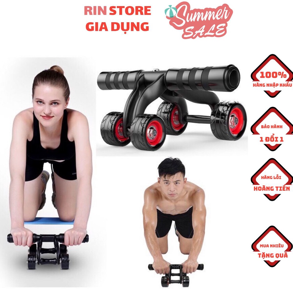 Con Lăn Tập Bụng Gym 4 Bánh❤️FREESHIP❤️con lăn tập cơ bụng dùng cho cả vđv chuyên nghiệp, bảo hành 3