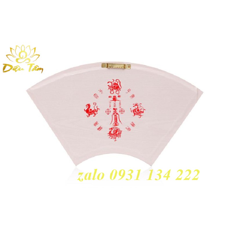 Tranh sơn hải trấn hình quạt phong thủy trang trí nhà cửa