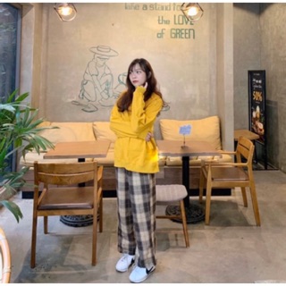 Quần Culottes Kẻ Caro Nâu