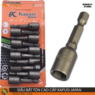 Đầu bắn tôn cao cấp 8mm kapusi japan - đầu chụp bắt vít tôn. hộp 10 chiếc chiều dài 65mm. công nghệ nhật bản.