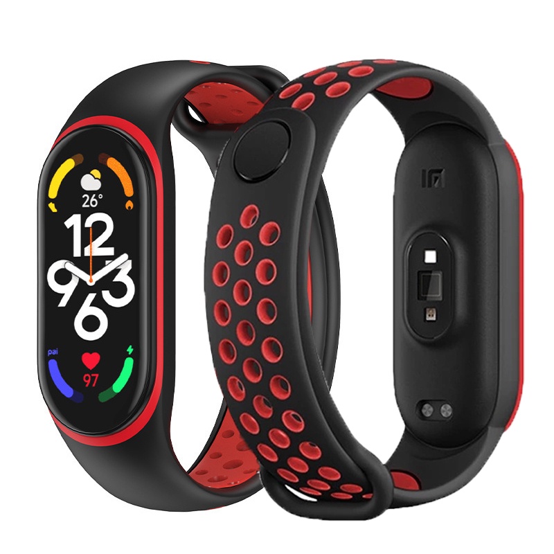 Dây Đeo Thay Thế Chất Liệu Silicon Màu Trơn Cho Xiaomi Mi Band 7 6 5 4 3