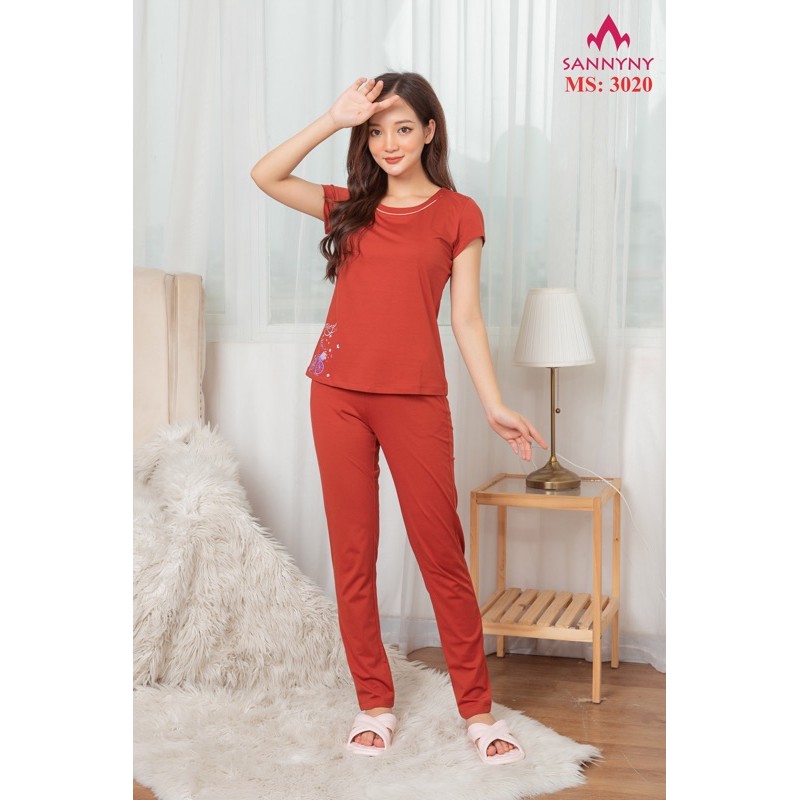 🌸Bộ áo cộc quần dài SANNYNY 2021 size đến 70kg 🌼Mã 3020❤️chất cotton co giãn 4 chiều mềm mịn/ giặt máy thoải mái