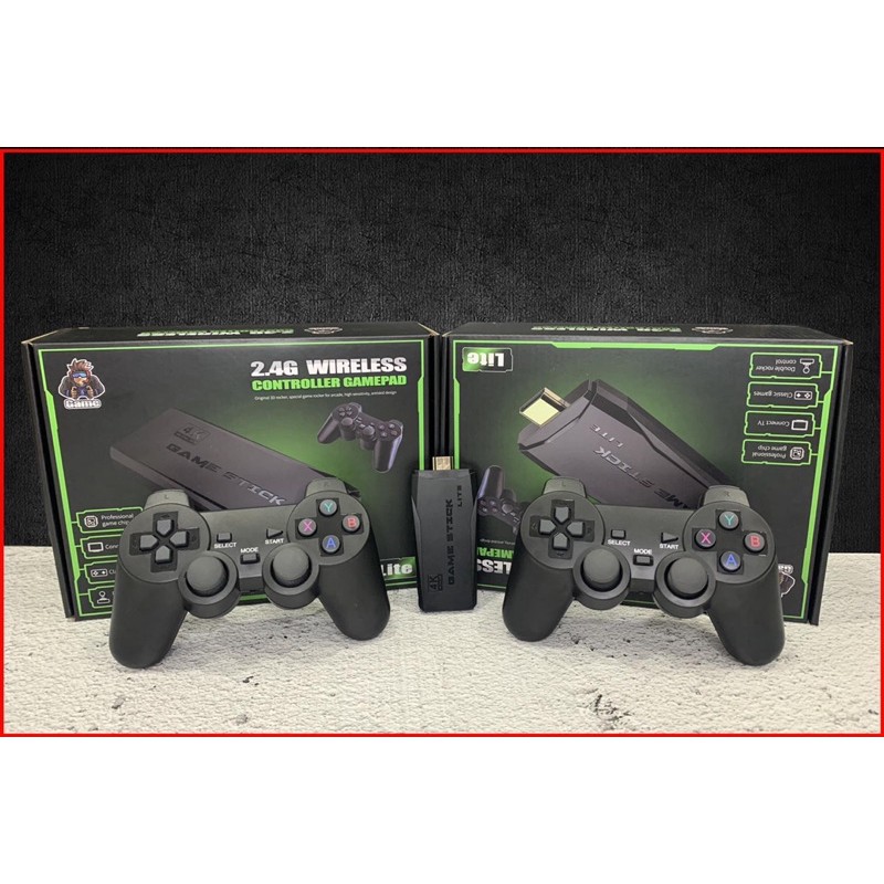 [Game stick 4K] Máy Chơi Game 4 Nút HDMI Không Dây Hơn 3000 Trò Chơi, Máy Chơi Game Cổ Điển ATARI / PS1 / FC / GBA / SFC