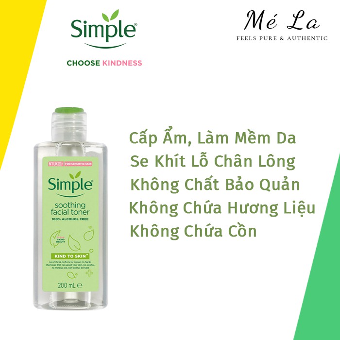 ✅[NHẬP KHẨU] Nước Hoa Hồng Simple Kind To Skin Soothing Facial Toner 200ml | BigBuy360 - bigbuy360.vn