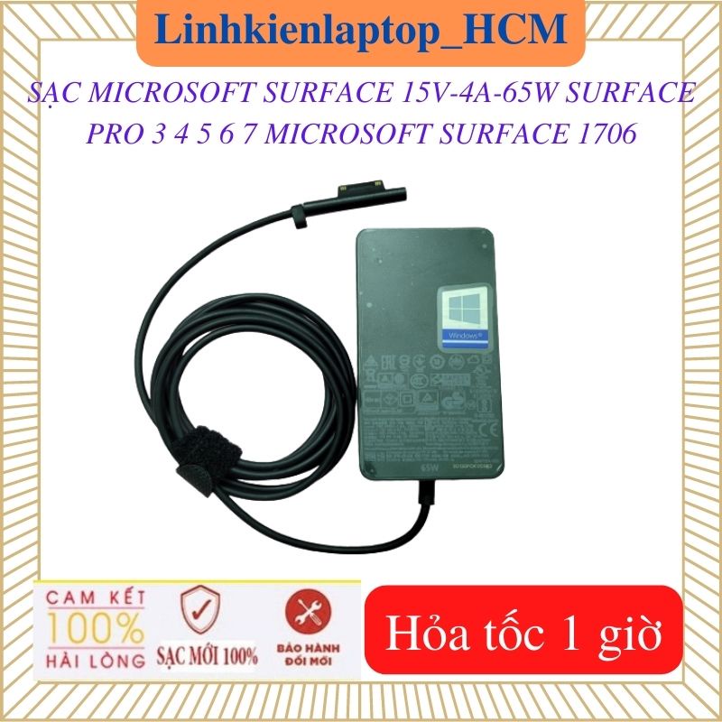Sạc SURFACE PRO 3 4 5 6 7 MICROSOFT SURFACE 1706- Sạc MICROSOFT SURFACE 15V-4A-65W