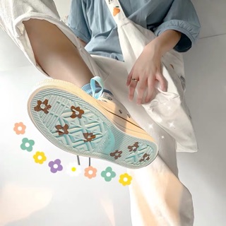 Giày ulzzang cao cổ phiên bản dây sắc màu 2019
