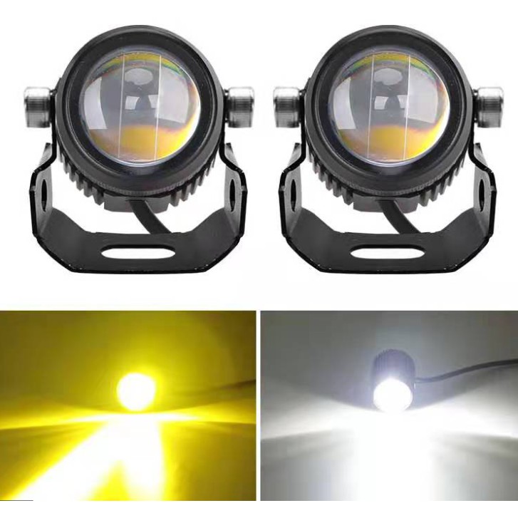 Đèn Trợ Sáng Mini Bi cầu 2 màu M1 Cos vàng - Pha trắng Chuẩn Loại 1 BH 1 năm