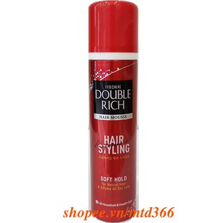Keo Mousse Tạo Kiểu Tóc 150ml Double Rich Giữ Nếp Tóc Tự Nhiên, Nuôi Dưỡng Tóc Bồng Bềnh