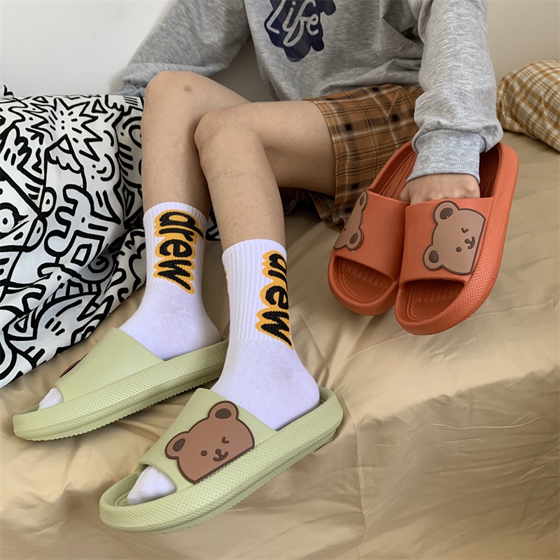 JY409- C3 GẤU NGANG- Dép bánh mì GẤU NGANG  đế dúc liền dễ thương nam nữ đầy màu sắc cực xinh, dép cặp đôi nam nữ