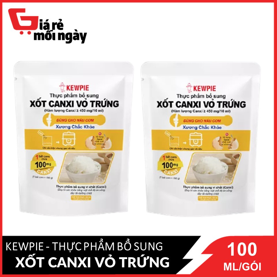 Combo 2 Gói Xốt Canxi vỏ trứng Kewpie gói 100ml