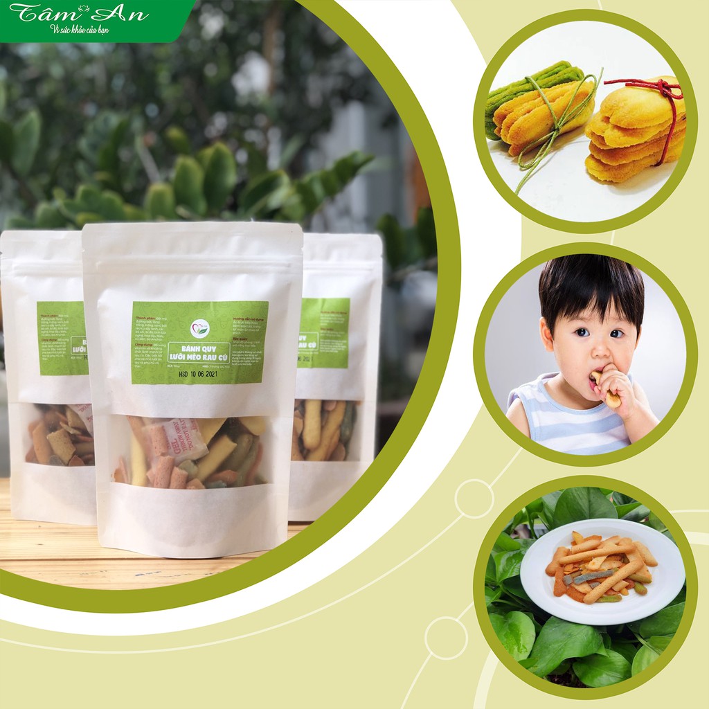 Bánh quy bơ rau củ 100% tự nhiên - Thơm ngon an toàn dành cho các bạn nhỏ, bà bầu bổ sung vitamin và khoáng chất