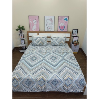 (4 món) chăn hè ga gối polycotton mẫu cây thông