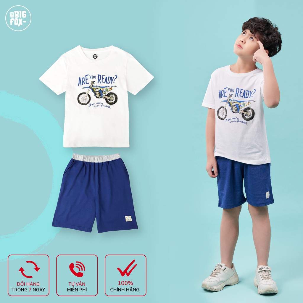 [MÃ BIGFBIF10 GIẢM 10K] Bộ Bé Trai Bigfox, Bộ Cộc Tay Cho Bé Chất Cotton Size Đại Nhiều Hình In, Mã Xuất 0011D