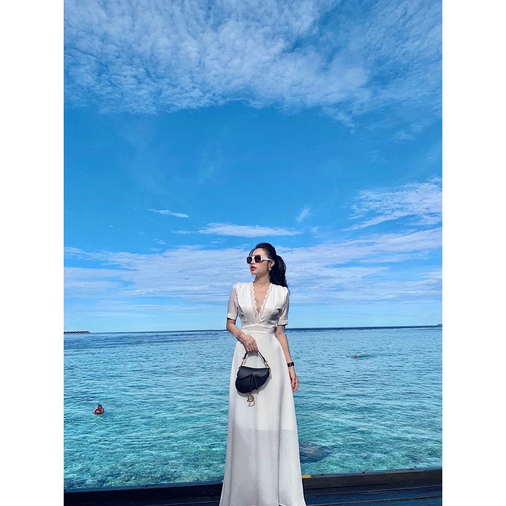 Đầm Maxi trắng dự tiệc, đầm cưới. | BigBuy360 - bigbuy360.vn