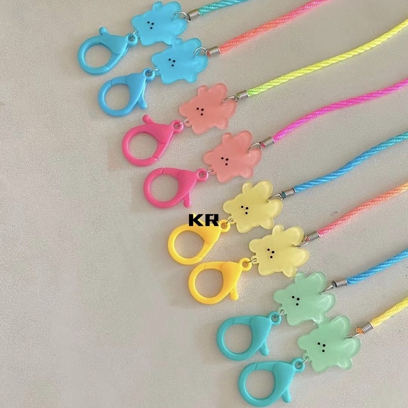 Dây Đeo Khẩu Trang Hình Gấu/Mắt Kính Màu Kẹo Gradient Bằng Acrylic Thời Trang Hàn Quốc