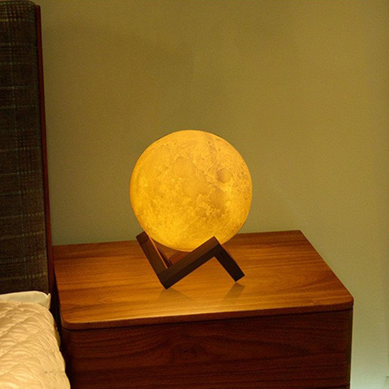 Đèn ngủ mặt trăng 3D, đèn để bàn kích thước 8cm - 12cm